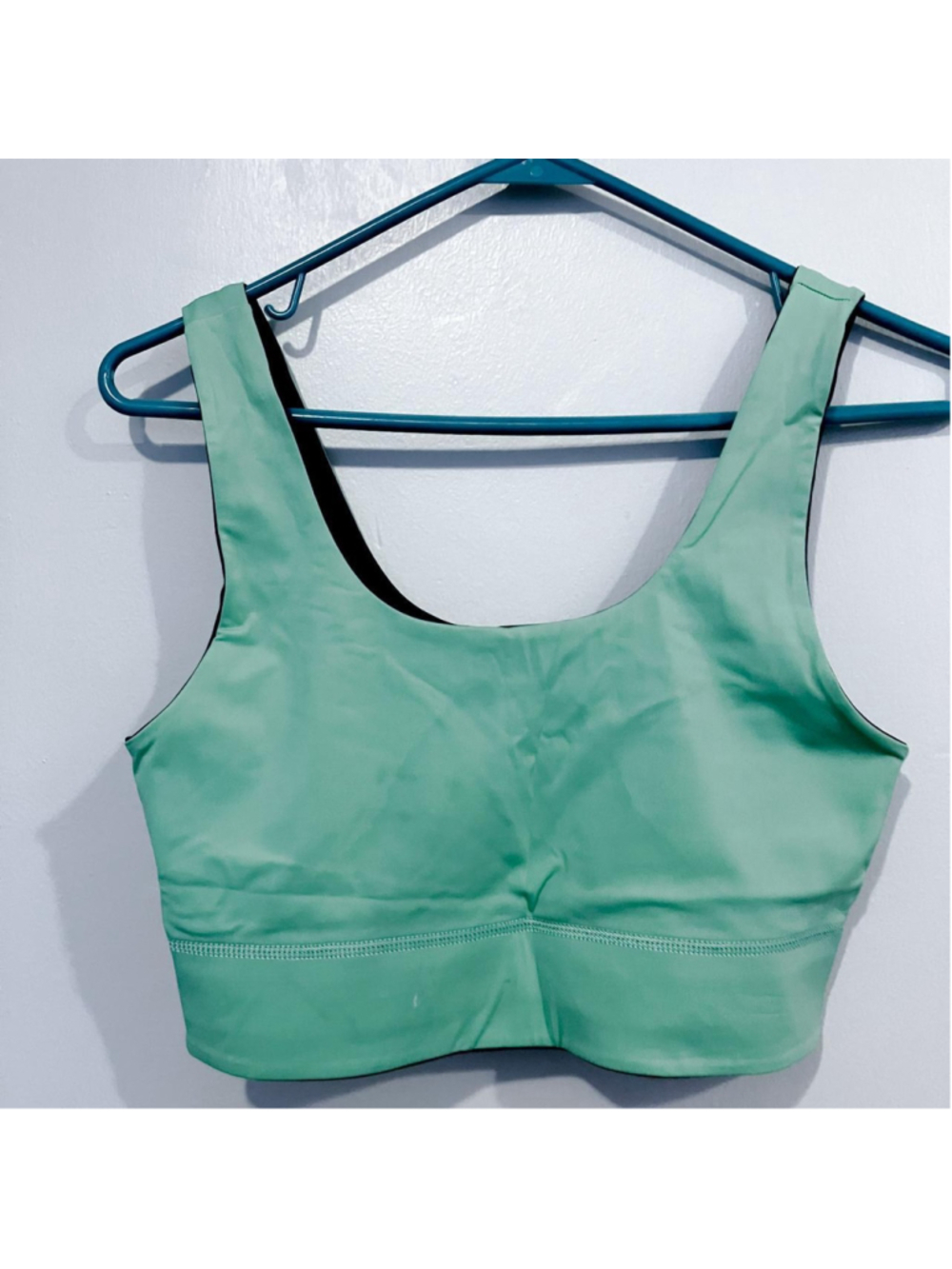 Fabletics Mint Green & Black Reversible Sports Bra (Small)
